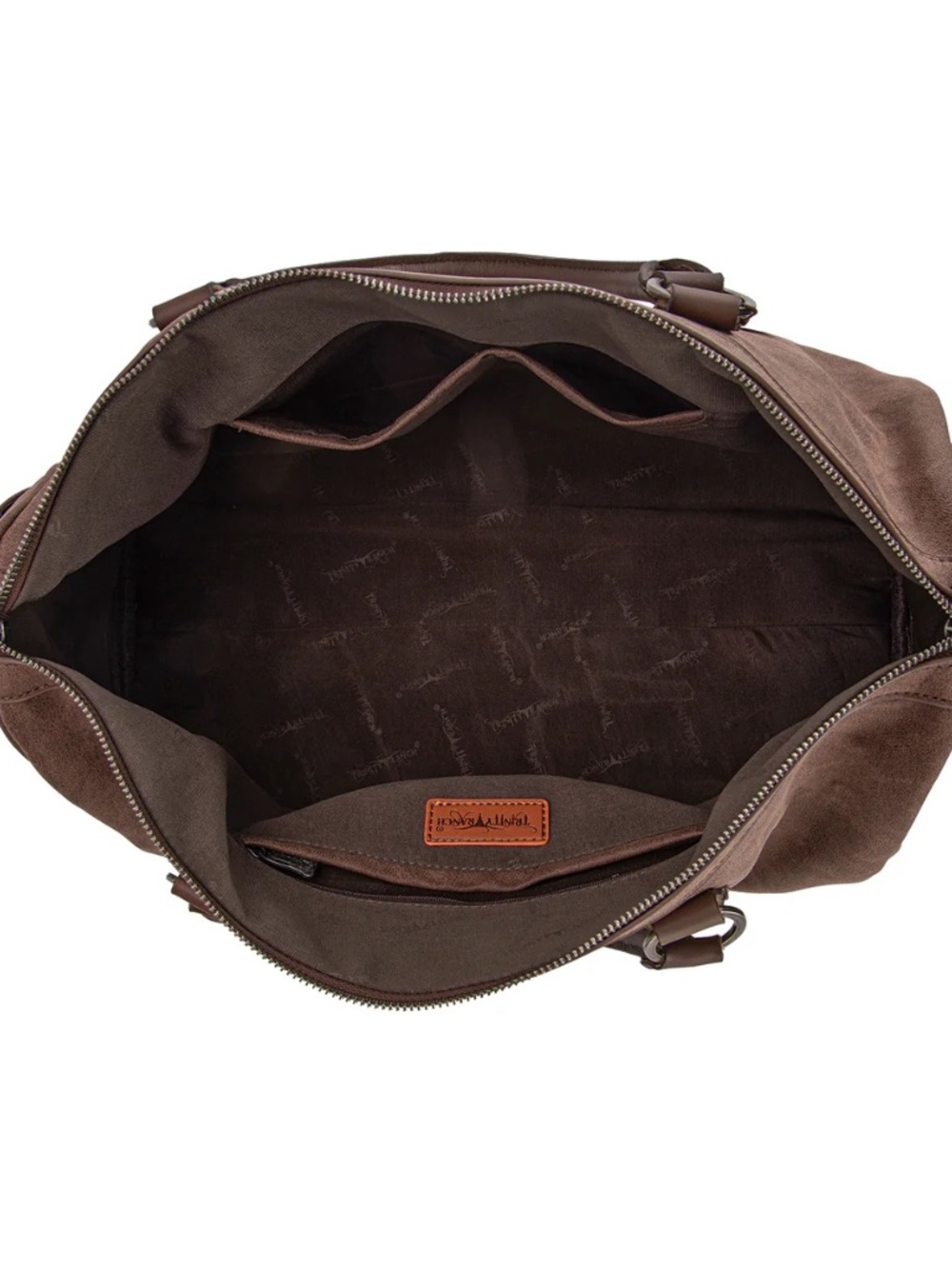 Trinity Ranch Floral Aztec Tooled Collection Weekender Bag Coffee - Picture 7 of 8